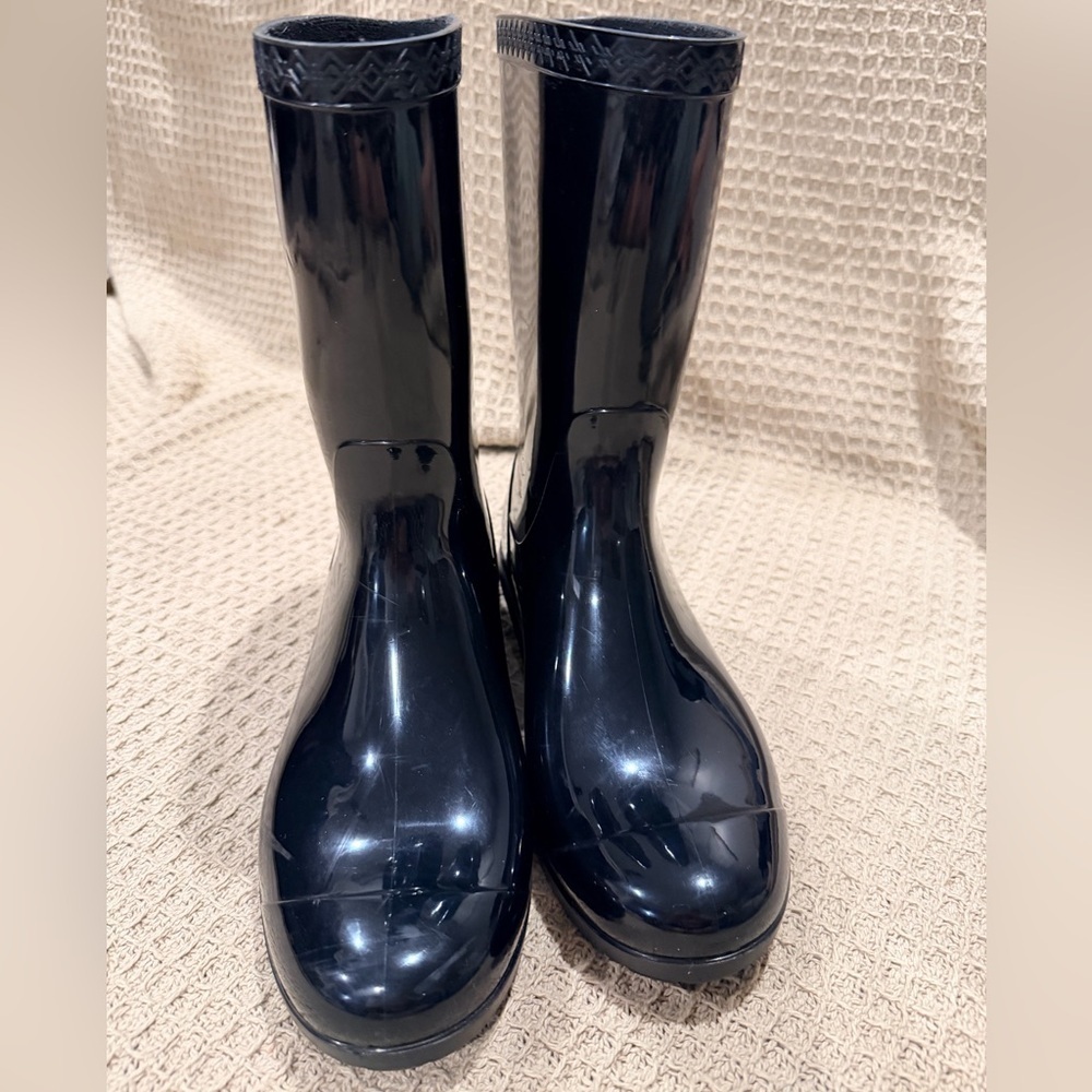 UGG Sienna Rain Boot Waterproof Black High-Gloss Finish Size 7 - Picture 3 of 9